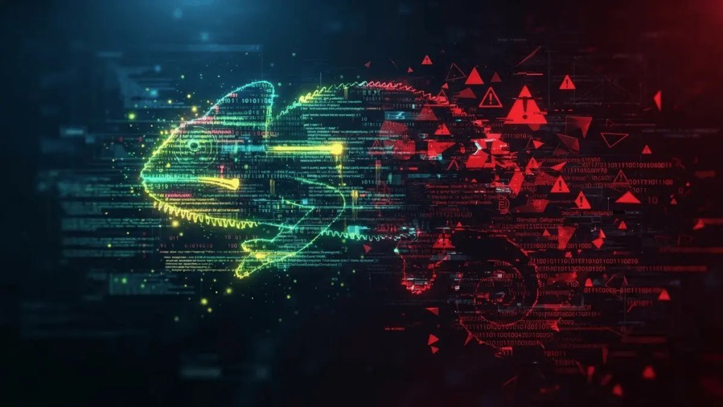 Meccha Chameleon Hacks — cyber chameleon artwork